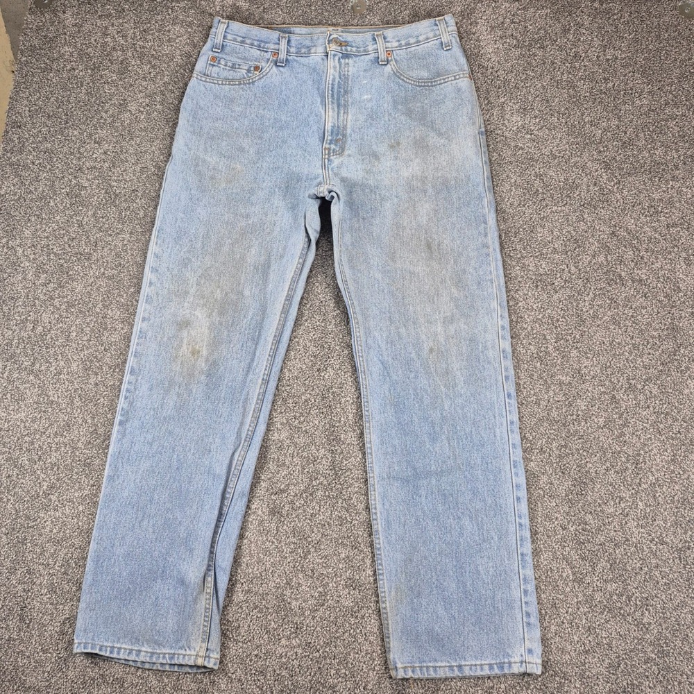 Vintage Levi's 505 Jeans Mens‎ 36x30 (34x29) Light Wash Regular Fit Straight Leg